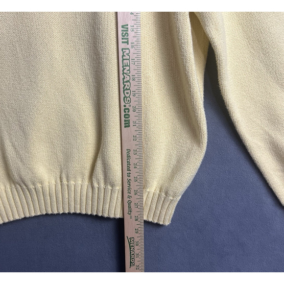 Polo Ralph Lauren Sweater Men’s Sz XL Pale Yellow Knit Cotton 90s Preppy VTG - Picture 6 of 6